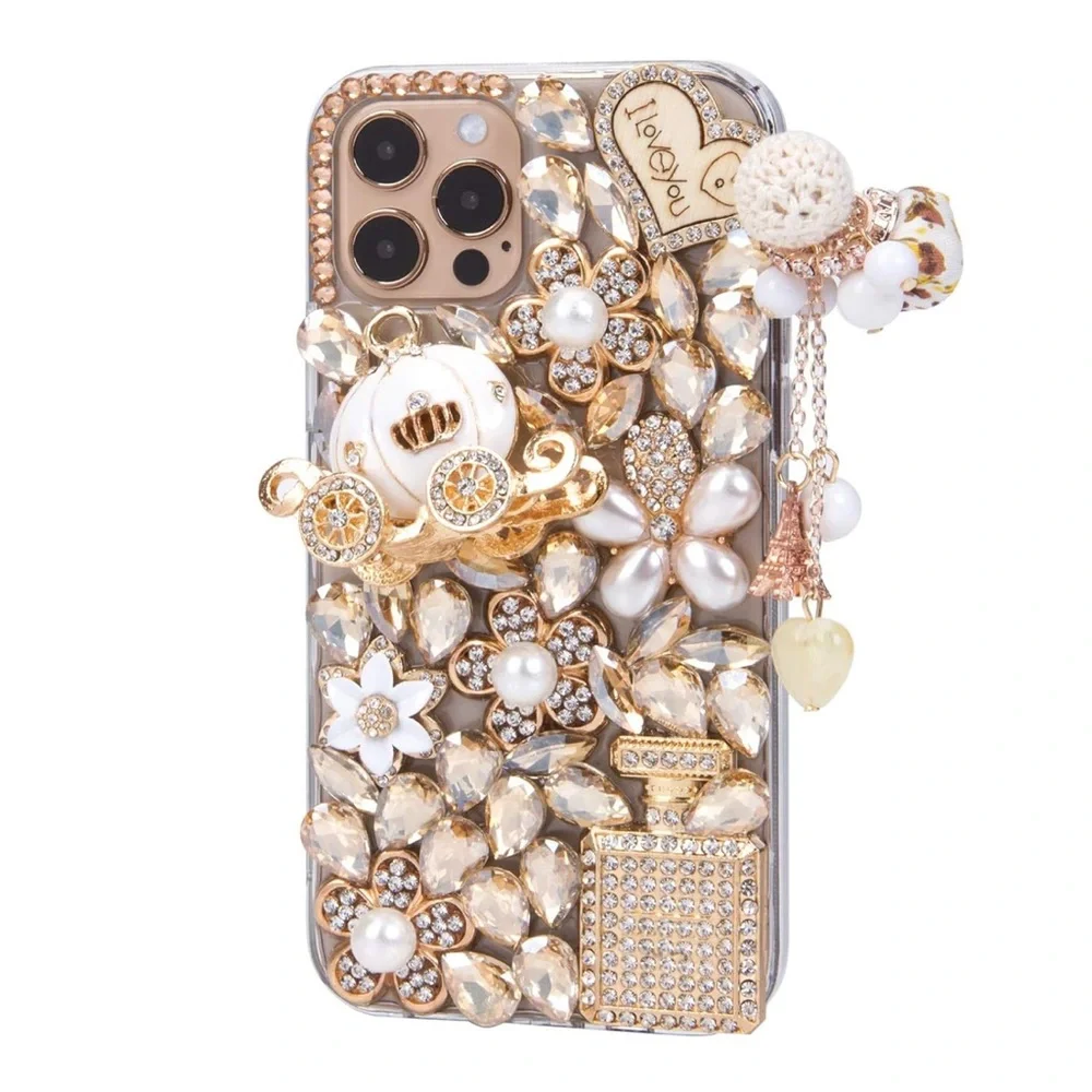 iFilove Bling Gold Rose Phone Case 15 Pro